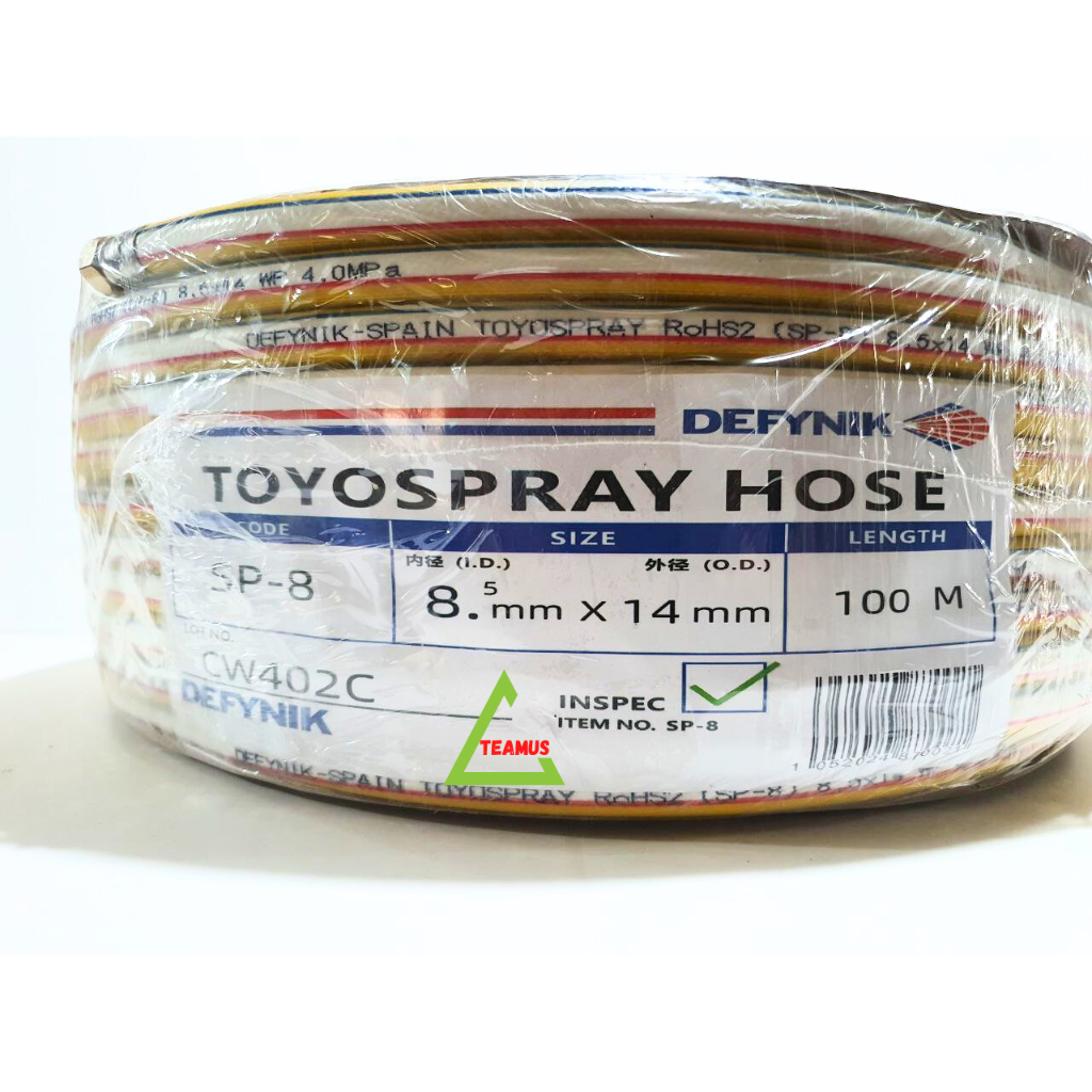 DEFYNIK Selang Angin Kompresor 8.5mm x 14mm Toyox Spray Hose 100 meter