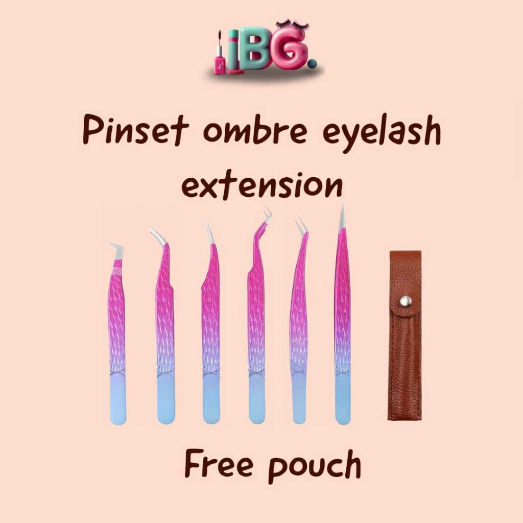 Pinset Ombre Eyelash Extension / Pinset Eyelash / Pinset Eyelash Stainless / Eyelash Tweezers / Tweezers Eyelash
