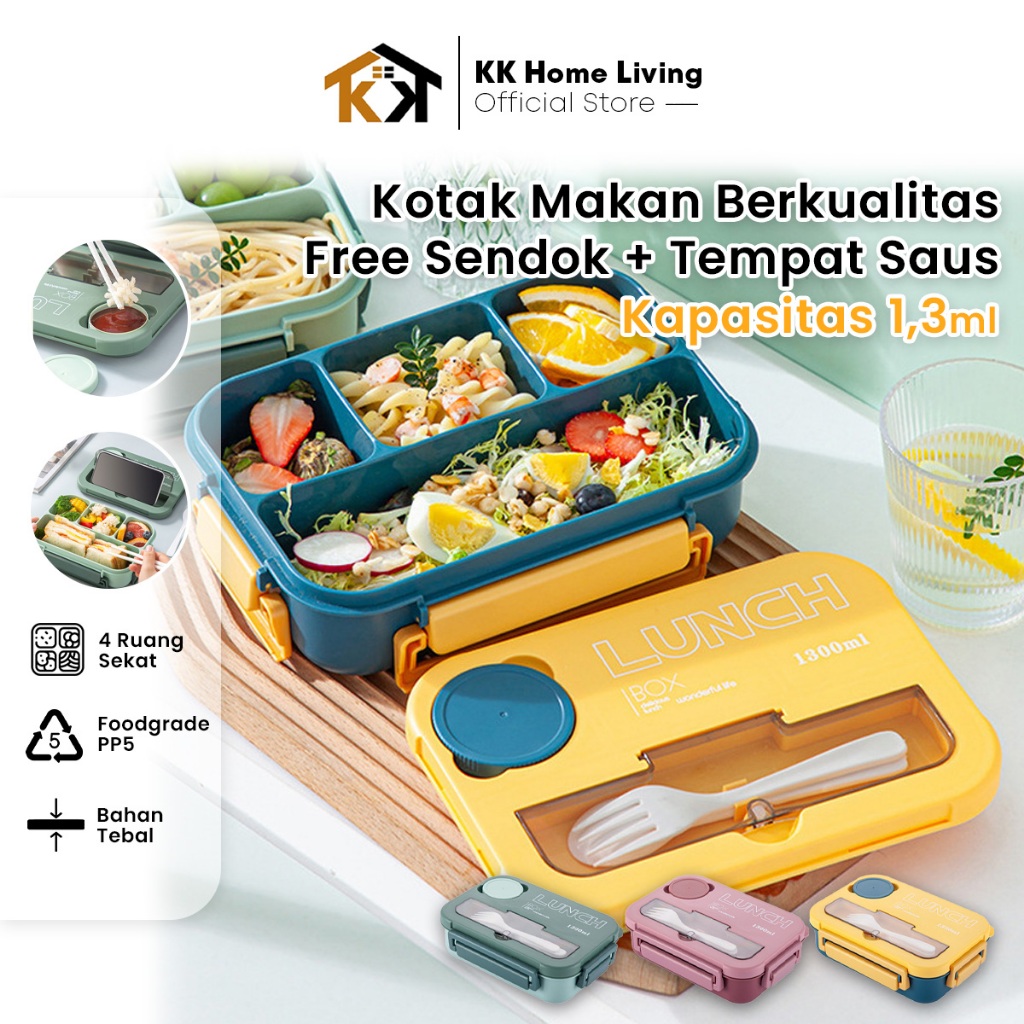 Lunch Box Sekat Terbaru Kuliah High Quality Kekinian Simple Bekal Remaja Nasi Awet Susun Mini Timele