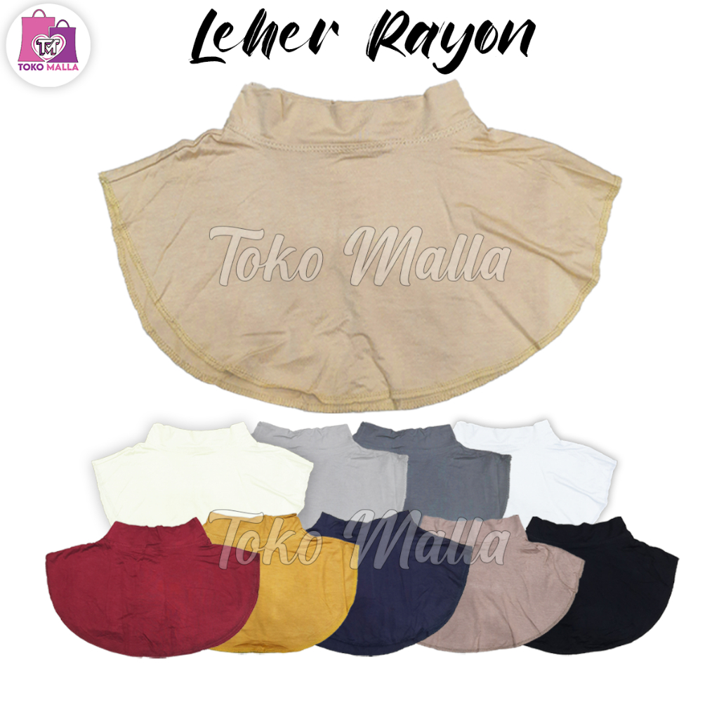Manset Leher Turtle Neck Wanita Jumbo Kerah Tinggi Dalaman Muslimah  Perempuan Hitam Putih Warna Kul