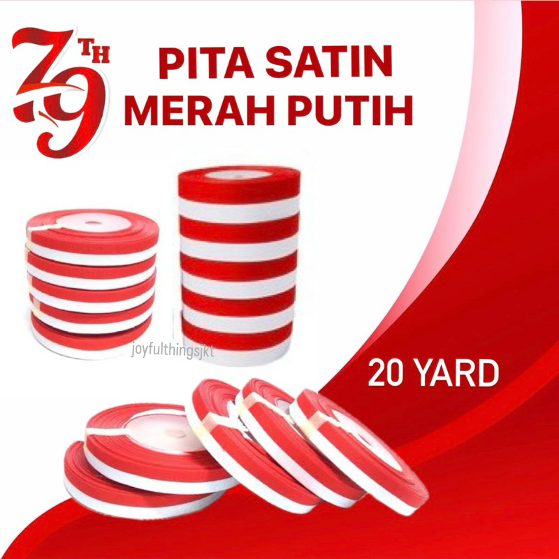 

Joyful Pita Satin Merah Putih / Pita Merah Putih Hut RI 17 Agustusan Kemerdekaan Indonesia / Pita Acara Indonesia Merdeka / Pita Karnaval Merah Putih / Pita Rambut / Pita Hampers