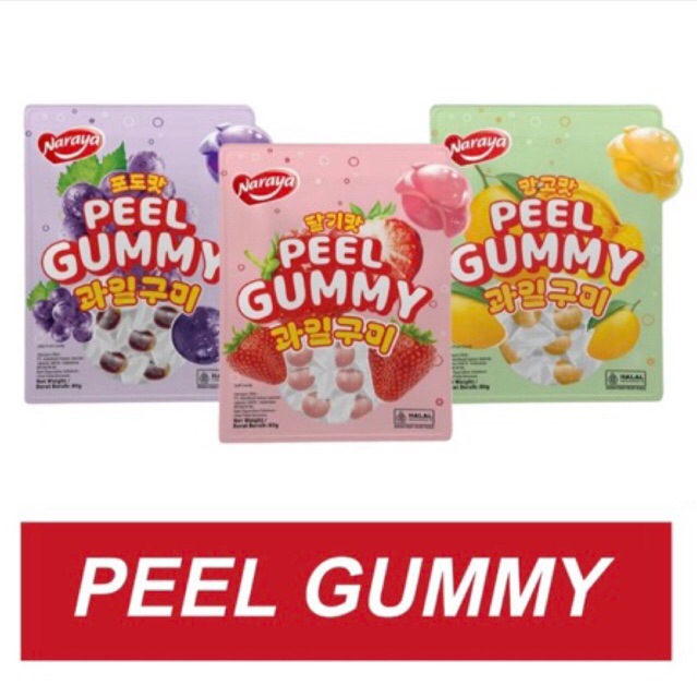 

NARAYA permen peel Gummy(mangga,strawberry,anggur)80gr