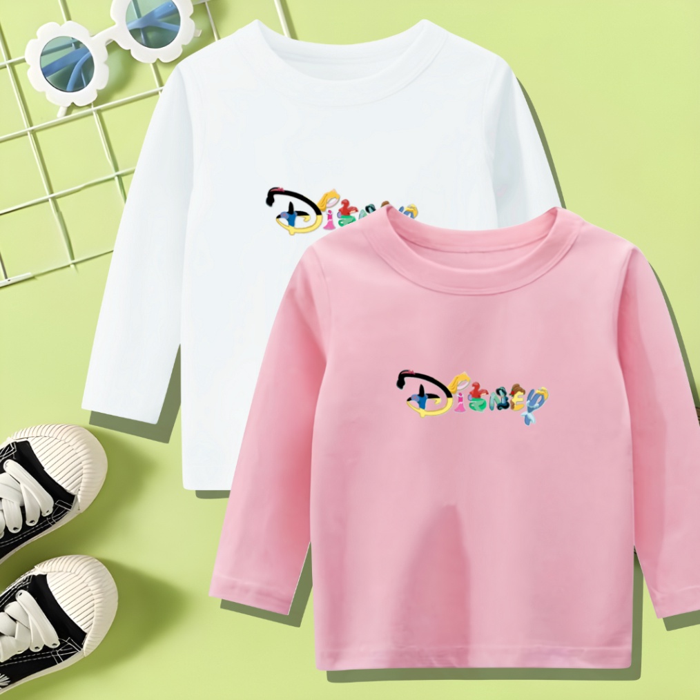 KODE J58F Baju Kaos Anak Perempuan Disney Lengan Panjang Usia 112 Tahun Kaos Katun Anak Kaos Import 