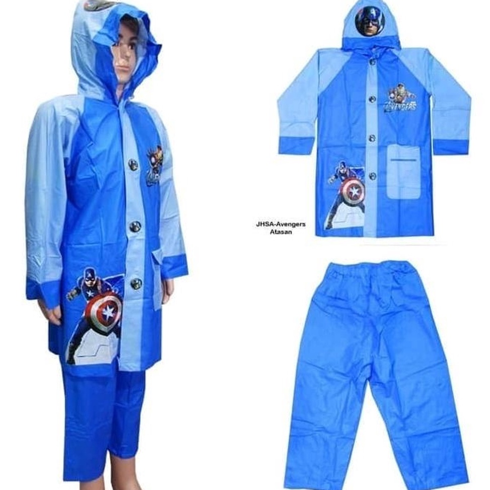KODE I75F FELWINSHOP Jas Hujan Jaket Celana Anak Karakter Motif Disney