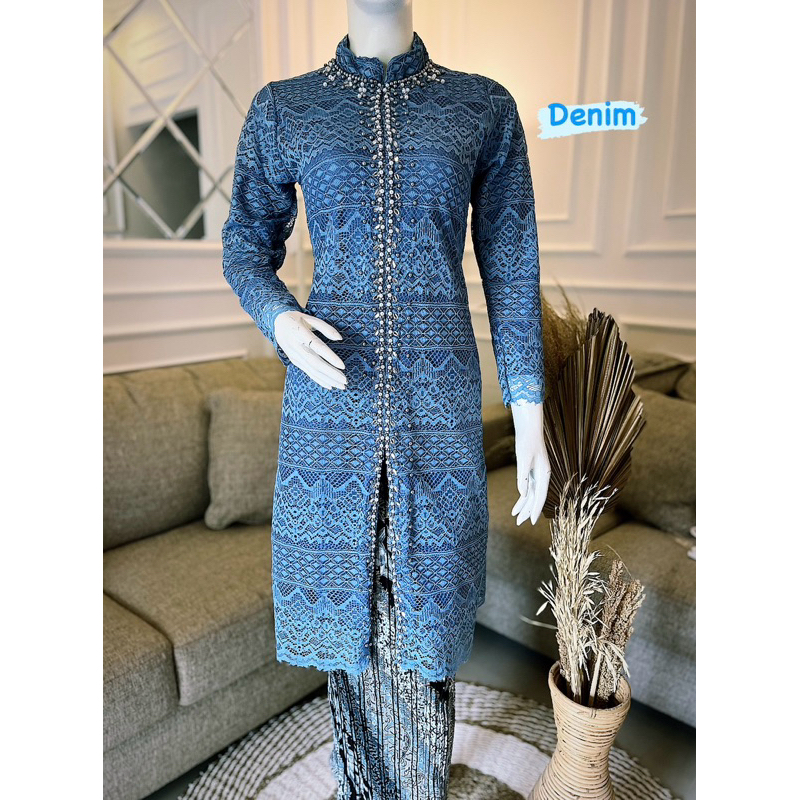 setelan brokat/kebaya modern/kebaya pesta/brokat malika/tunik atasan