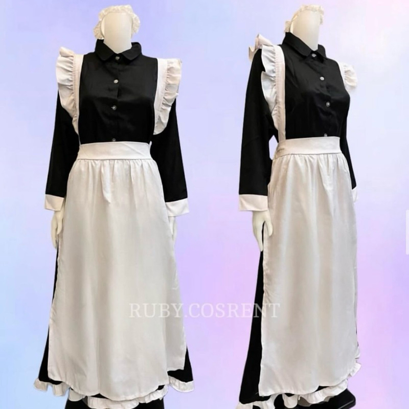 WTS Long Maid Dress Cosplay Costume Pelayan French Maid Kostum