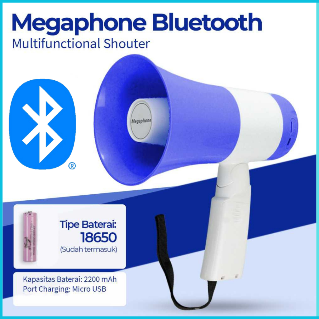 COD CEPAT PressON Toa Megaphone Bluetooth Multifunctional Shouter / Pengeras suara toa dicas charger