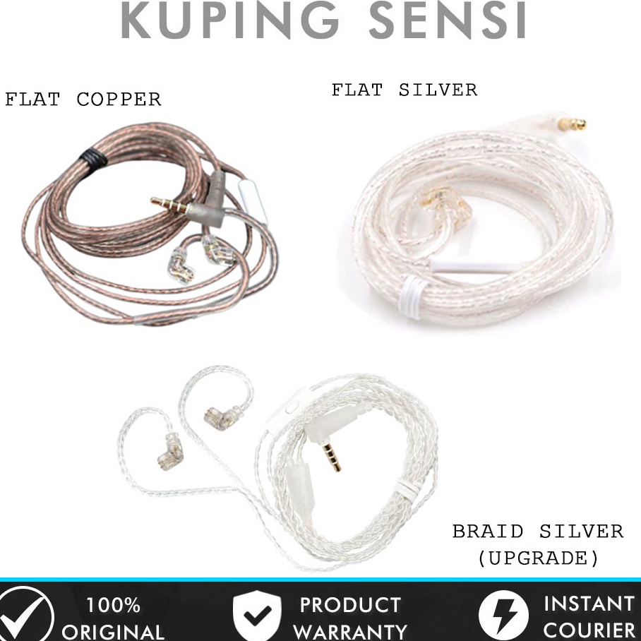 KODE E23U Kabel KZ OFC Copper  SIlver KZ Cable with Mic for ZSN Pro ZS3 ZS5 ZSA ZS1 PRO X ZST ZST X 