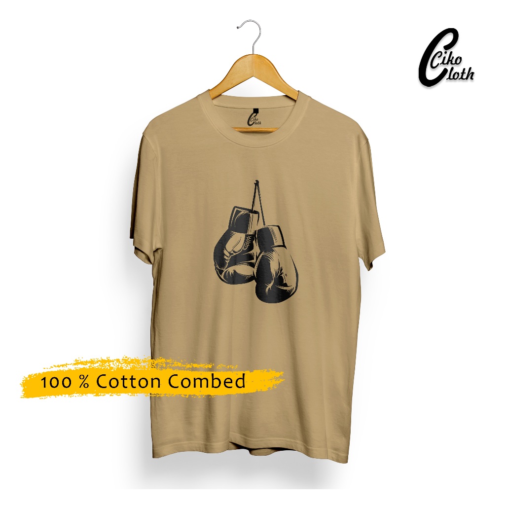 Kaos Distro Lengan Pendek bahan katun  Cotton Combed 30s Gambar sarung tinju