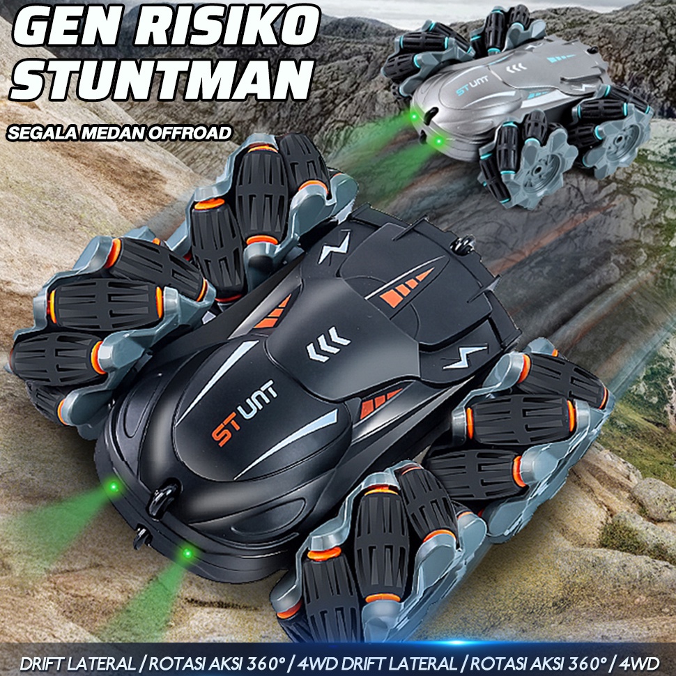 KODE J96D WETECH Mobil Remote Control 4WD RC Stunt Drift Car 24Ghz With Light Mainan Anak Mobil Stun