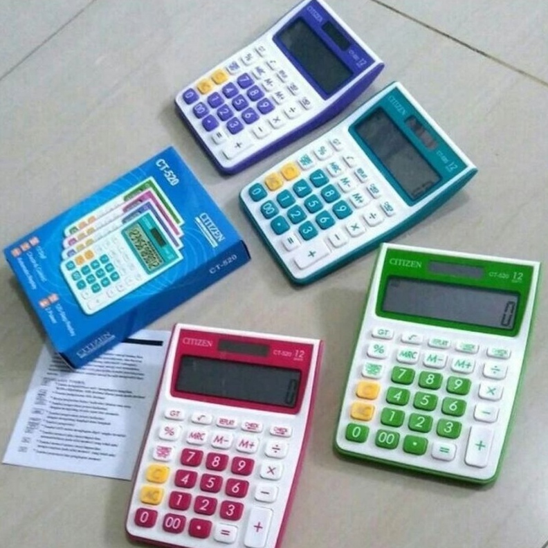 

MEGA Kalkulator CITIZEN CT52 Calculator Warna Warni Bisa Cek Ulang CT52