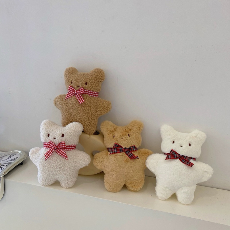 Ready Stock Boneka Beruang Bulu Teddy Bear Aesthetic Korea Putih Coklat Lucu Premium Halus Doll Main