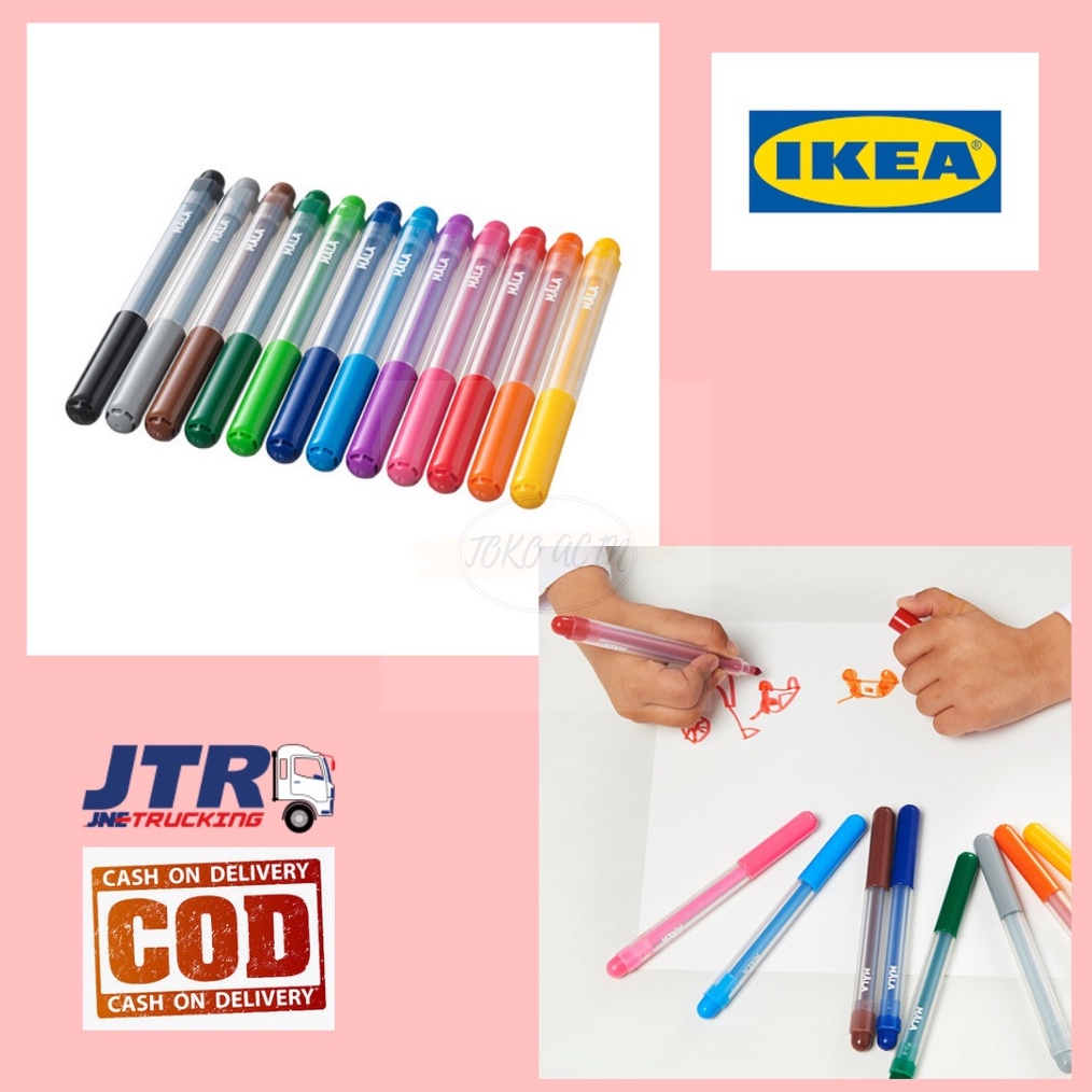 

SERBA SERBI MALA Pena tinta berwarna warna campuran spidol warna stabilo warma set isi 12 pcs