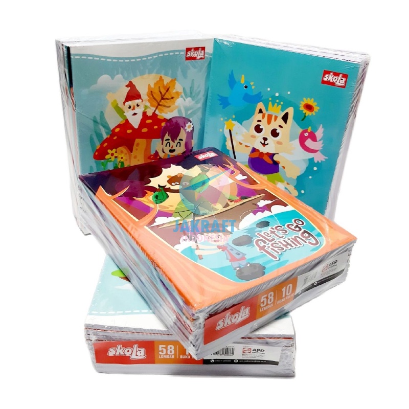 

SERENTAK 1 Pcs Buku Tulis SKOLA by Sinar Dunia isi 58 Lembar Kwarto Kuarto Quarto A5 Biasa Cover Unisex SiDU