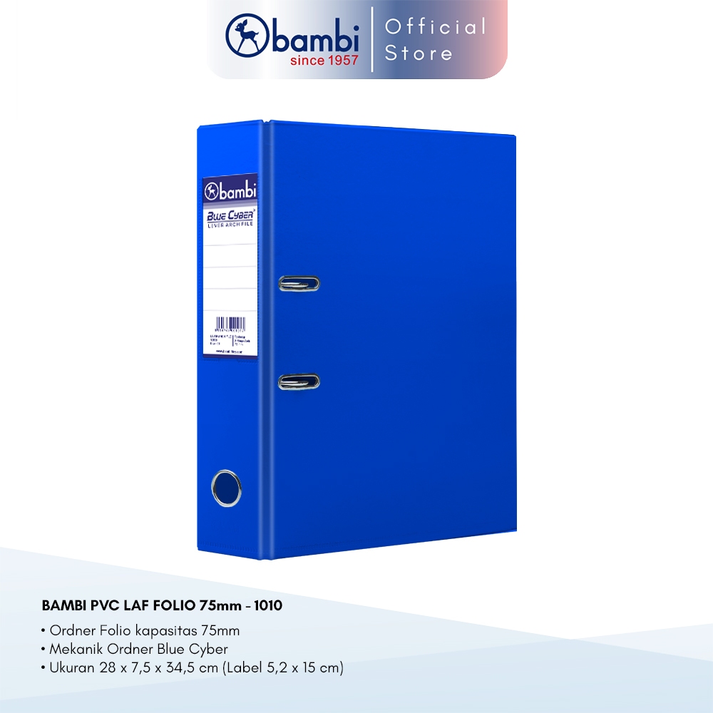 

Bambi Lever Arch File Ordner Folio Medium Blue Jumbo Size 75 mm Original