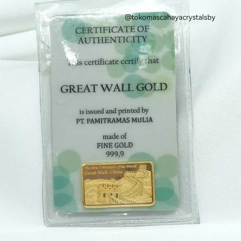 Logam Mulia Emas LM King Halim 5 gram 7 Wonders of the World, The Great Wall Of China