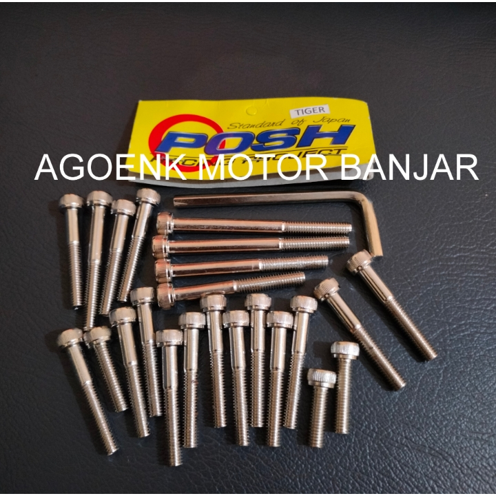 Baut Blok Mesin Tiger Megapro GL Pro Chrome Satu Set