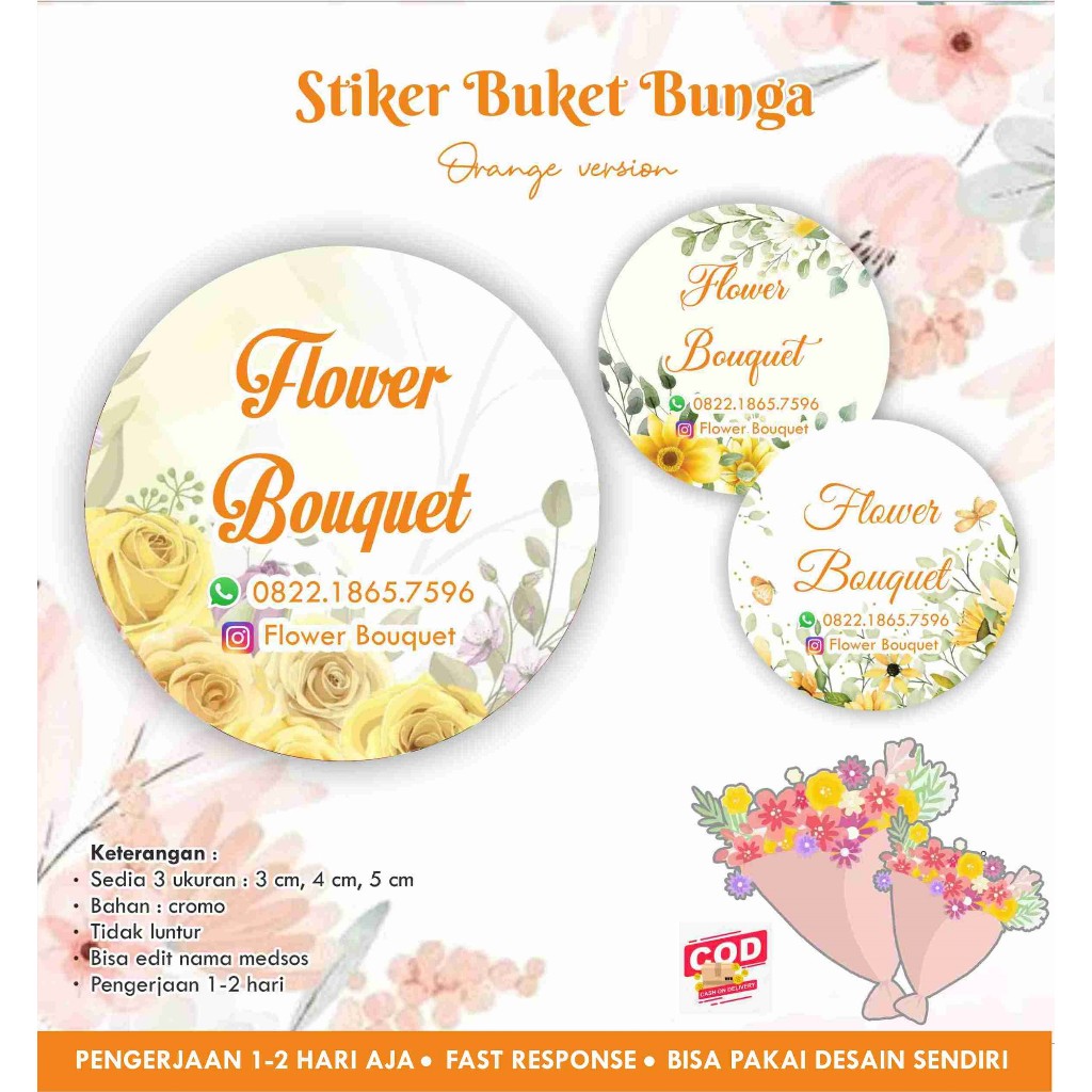 

Stiker Bunga bulat YELLOW version / Flower / Buket / Bouquet bulat cromo
