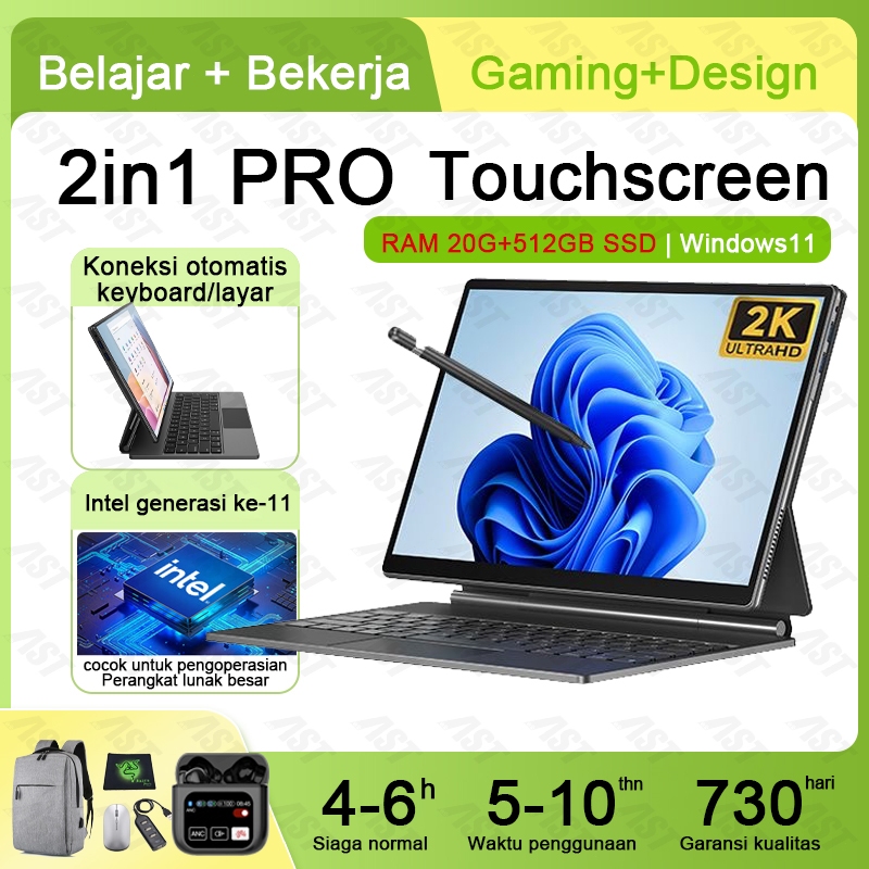 [touchscreen]laptop 2 in 1 baru 12.7inch Dapat dilepas  N5095 16+512GB SSD win11+Office+gifts