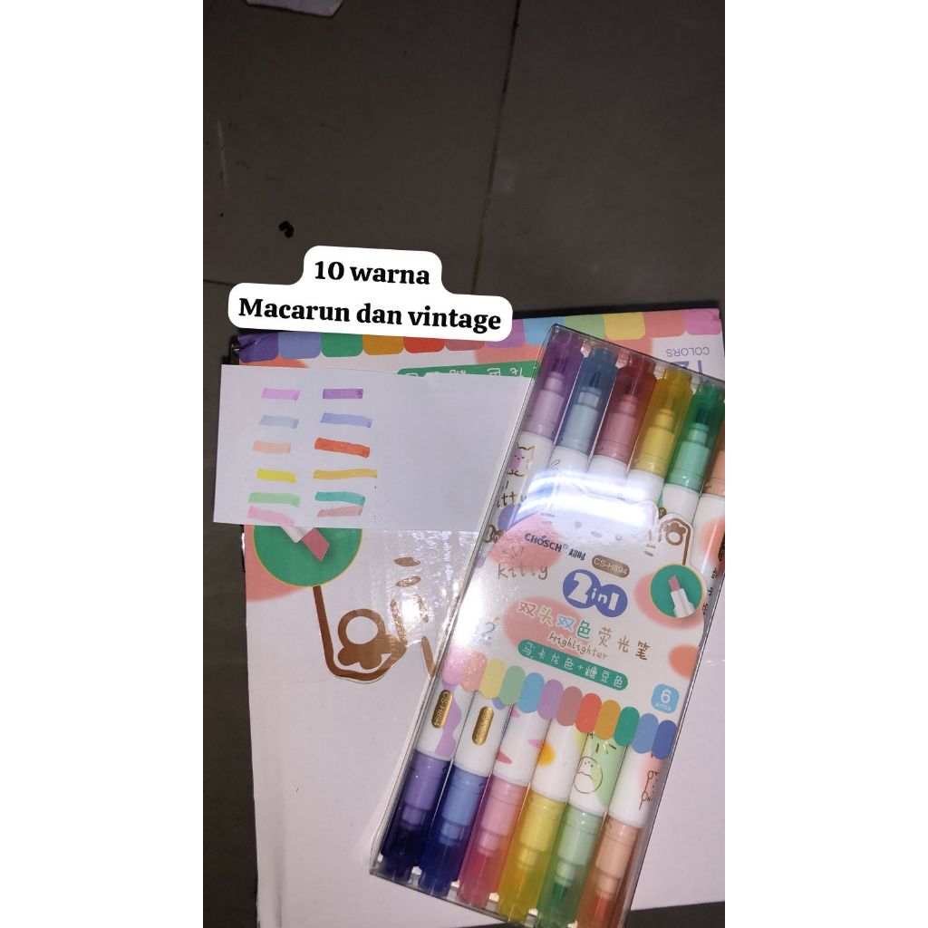 

highlighter chosch kucing kode h894 isi 6 ( 12 warna vintage dan macarun pastel)