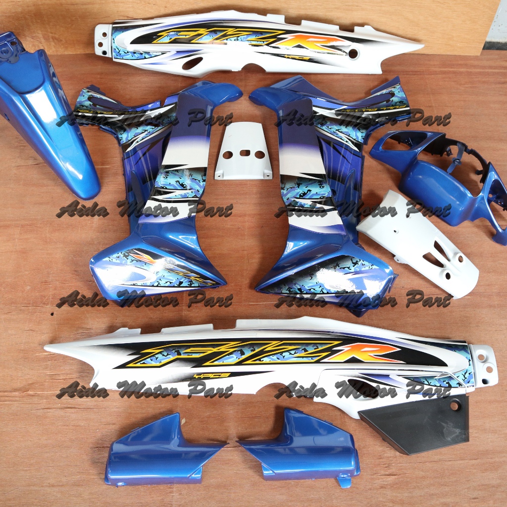 Cover Bodi Full Set Body Fizr Fiz R Biru Putih 2005