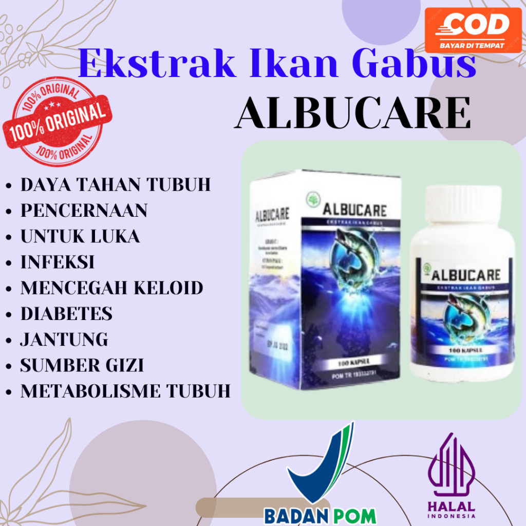 ALBUCARE Kapsul Herbal Ekstrak Ikan Gabus Untuk Kesehatan Luka Diabetes Jantung Menambah Gizi dll