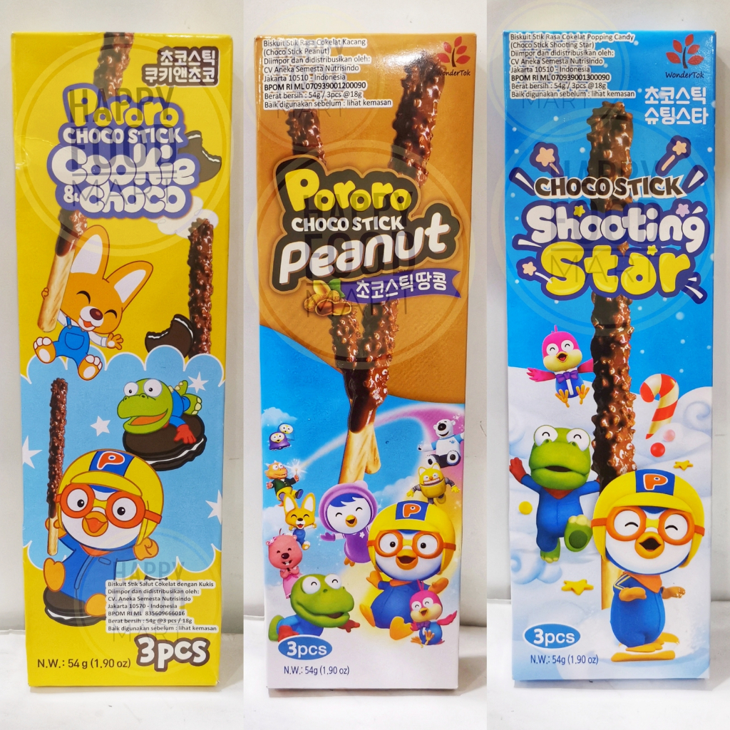 

[BPOM RI] PORORO CHOCO STICK 54 GRAM/BISKUIT STIK COKLAT KACANG/PEANUT/SHOOTING STAR POPPING CANDY/COOKIE & CHOCO