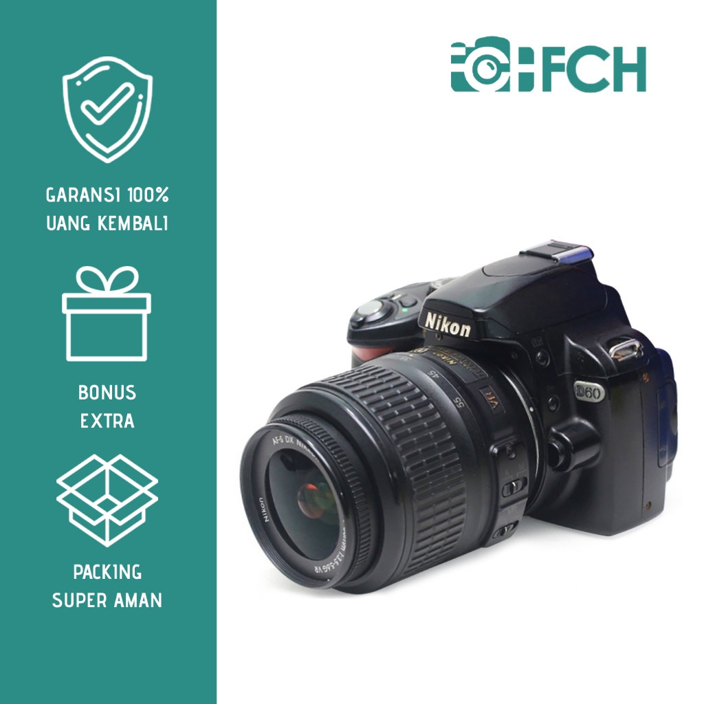 NIKON D60 NO VIGNET KAMERA DSLR PEMULA FULLSET SIAP PAKAI TERMURAH