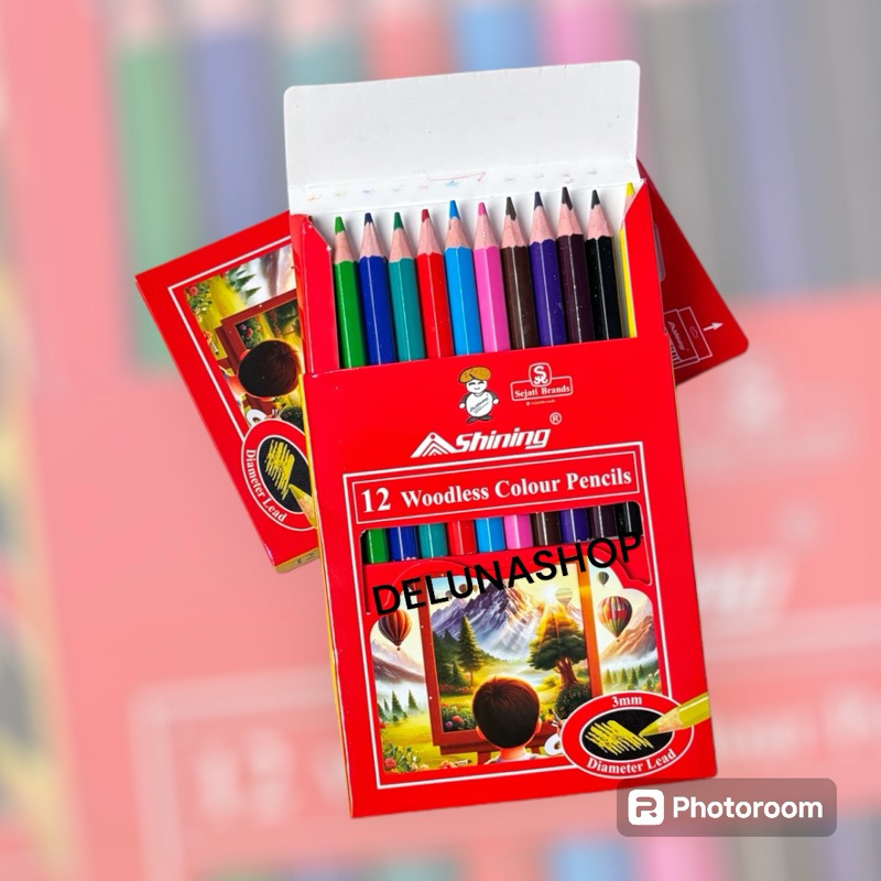 

DELUNASHOP DL358A PENSIL WARNA PENDEK 12 WARNA COLOR PENSIL TRIFELO BENEFIT SHINING DLL