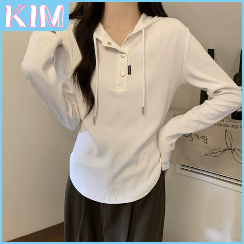 KIM Atasan Berkerudung Wanita Import Model Tipis Hoodie Wanita Korea Baju Sweater Hoodie Wanita Baju