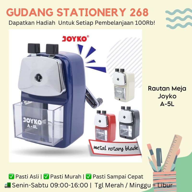 

Serutan Meja Joyko A-5L / Rautan Meja Joyko A-5L / Rautan Serutan Sharpener Joyko A-5L