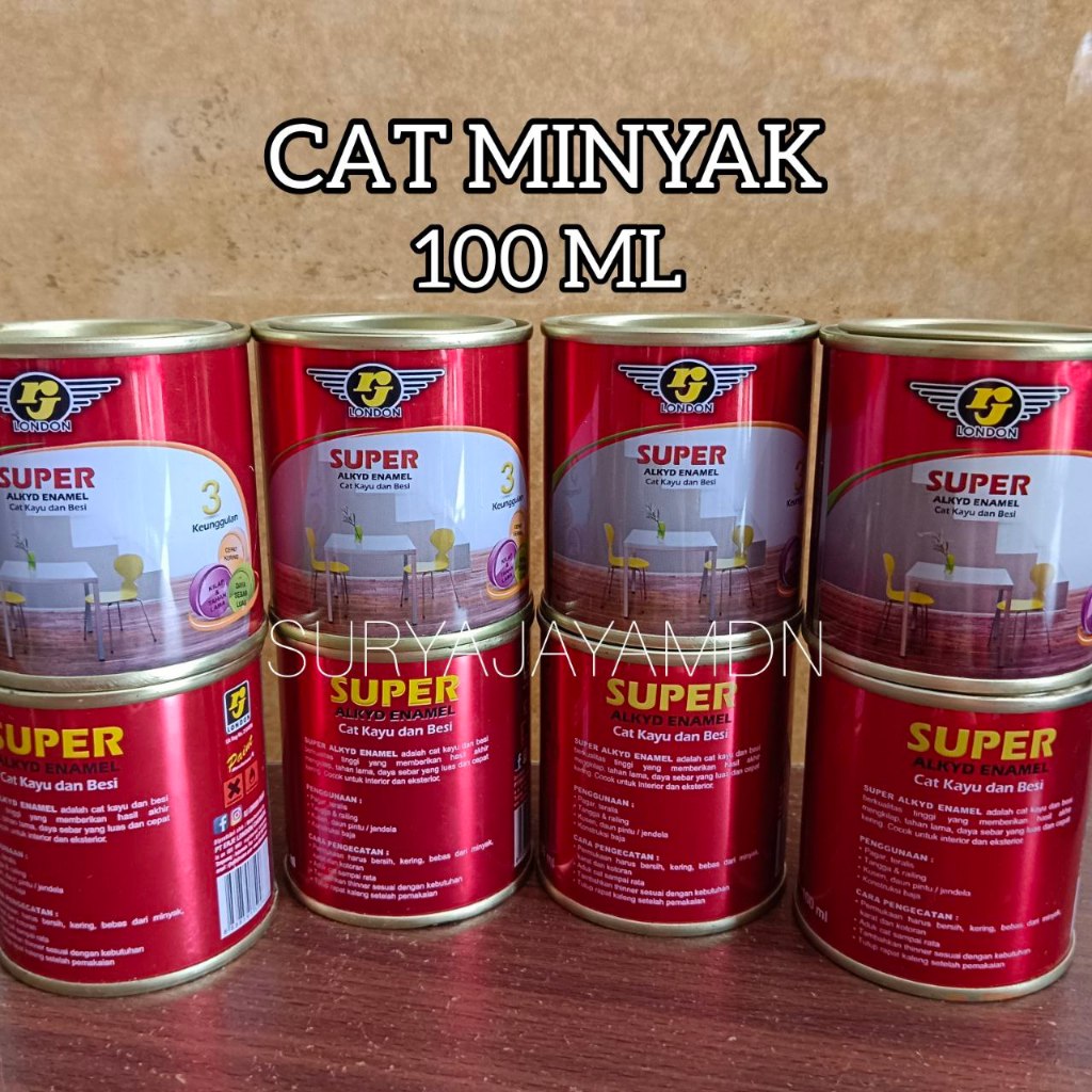 CAT MINYAK KAYU BESI 100 ML RJ / HITAM MAROON ORANGE HIJAU BIRU ABU / CAT MINYAK RJ