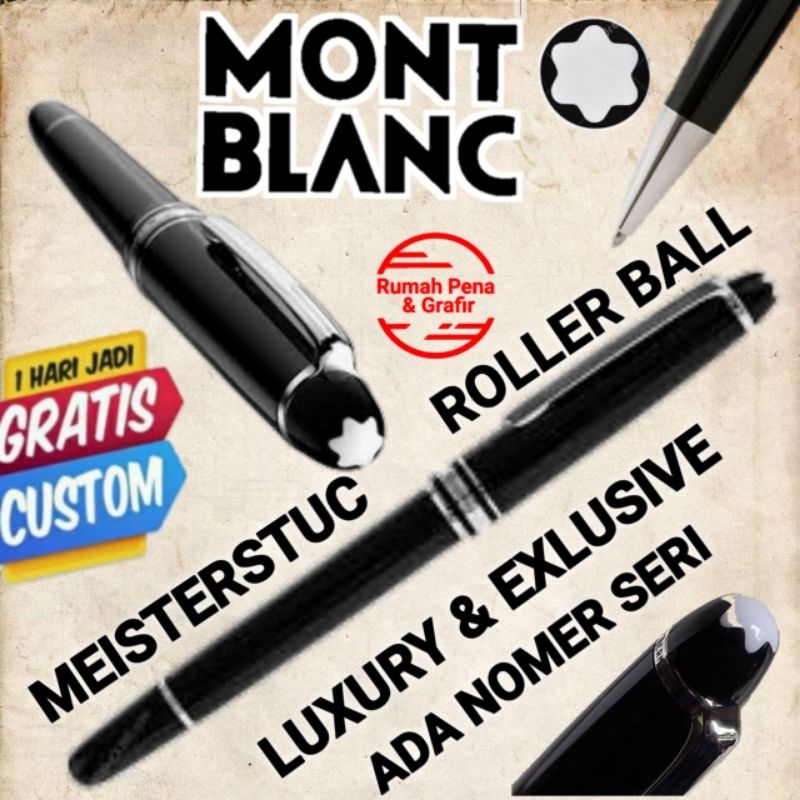

Bollpoint Mewah Gratis Card Holder Luxury MONBLNC Meisterstuc RB Stainless Clip Gratis Box Exlusive Dan Gratis Grafir Nama