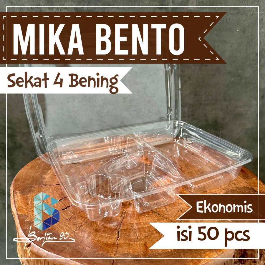 ( ecer ) Mika Bento Sekat 4 Ekonomis / Bento Mika 4 / Mika Box Bento