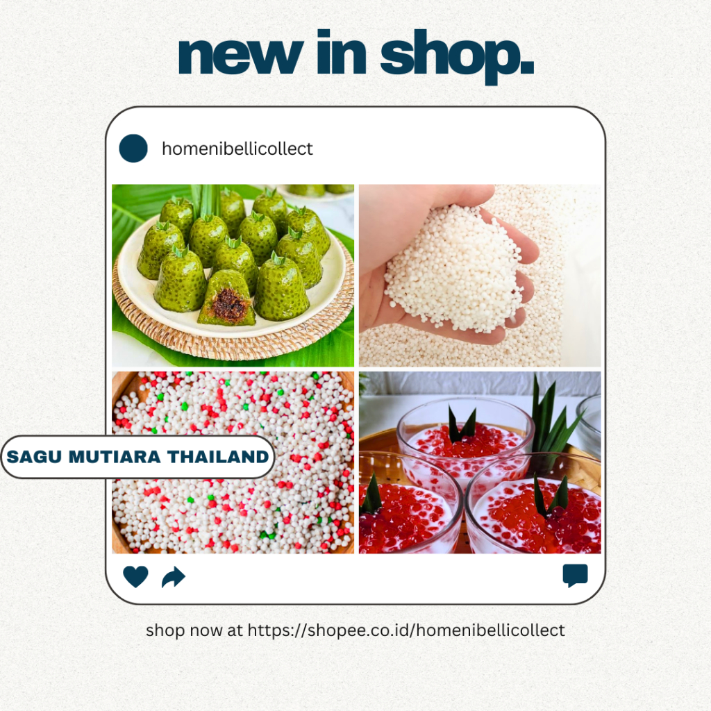 

✅Sagu Mutiara Thailand 500gr Putih Polos, Hijau, Merah