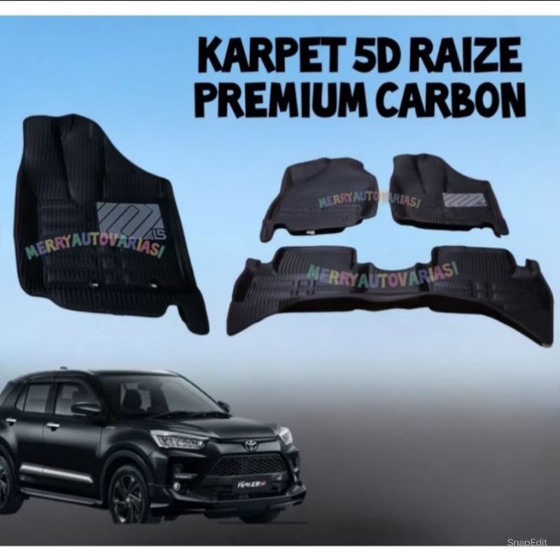 Karpet 5d mobil RAize premium carbon