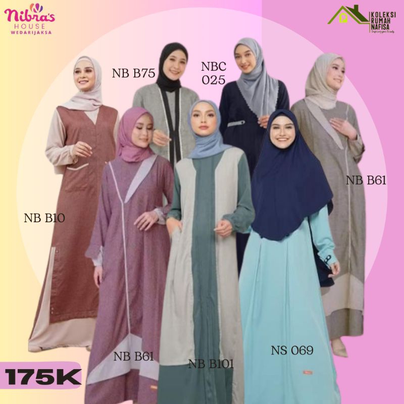 READYGAMIS MUSLIMAH BY NIBRAS||GAMIS SYAR'I||NB B75, NB B61, NBC 052, NB B10,NB B101,NS 069