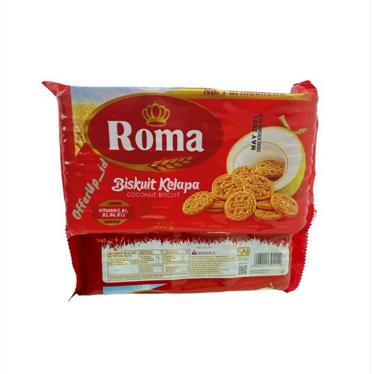 

Roma Biskuit Malkist Abon Keju Coklat Kelapa Cream Crackers