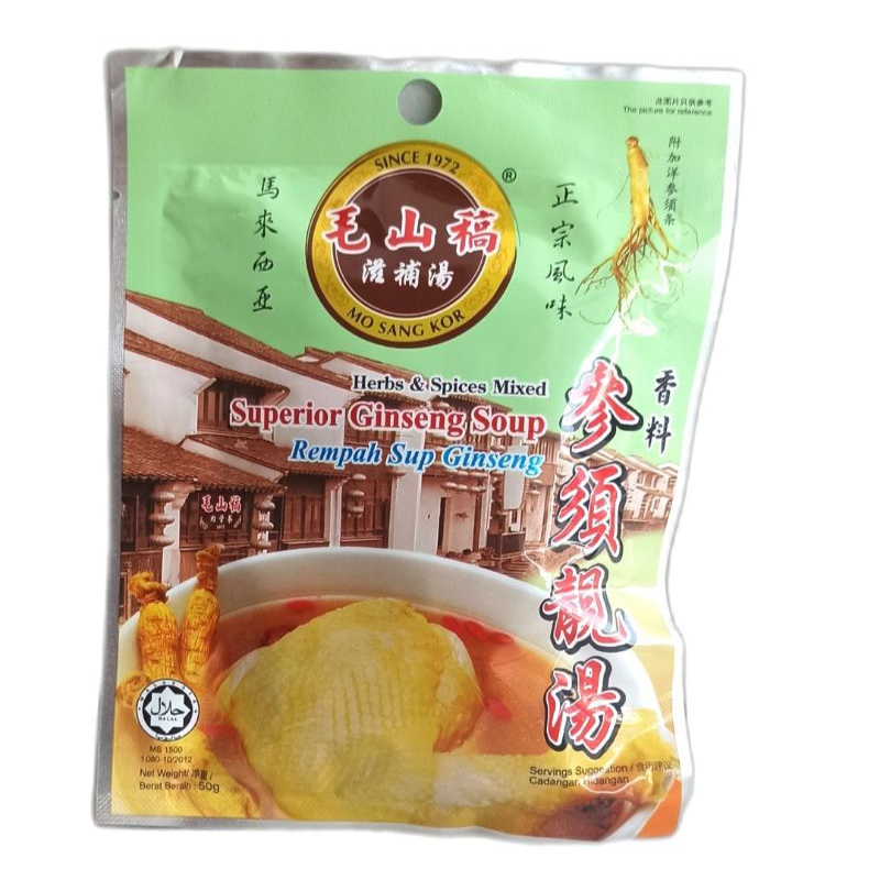 

Mo Sang Kor Superior Ginseng Soup 50g / Sup Bumbu Herbal Ayam Ginseng 50g