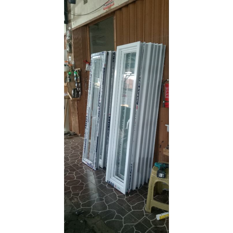 Shp1 Jendela+Kusen Aluminium Lengkap Tinggi 160x Lebar 50 Tersedia Putih Hitam Coklat Pengiriman
