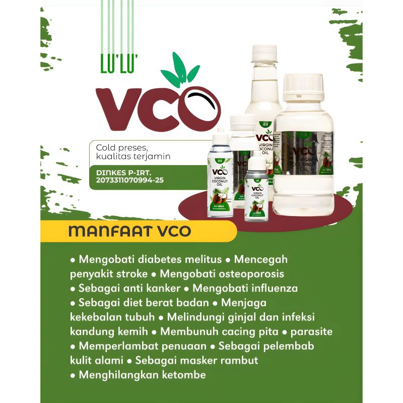 

Virgin Coconut Oil | VCO Lulu 60ml | Minyak Kelapa Murni