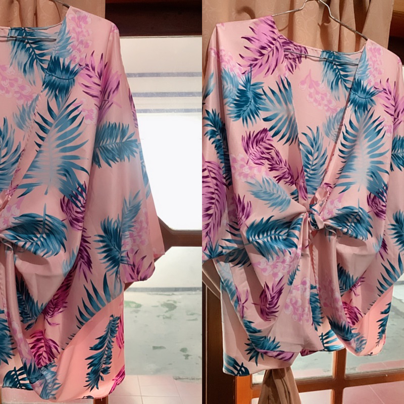 Summer Outer Wanita||Elegant||BajuPantai||MotifBunga||WarnaPinkPastel