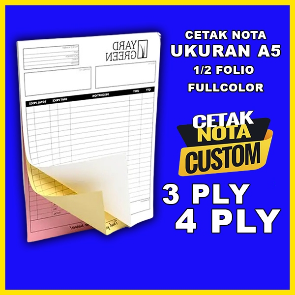 

Nota Custom Surat jalan 1/2 folio - 3 ply & 4 ply