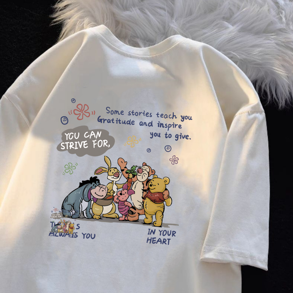 seoul_print T-shirt Hitam Washed Oversize Cotton LUCU Kaos Lengan Pendek Wanita Korean Style Retro