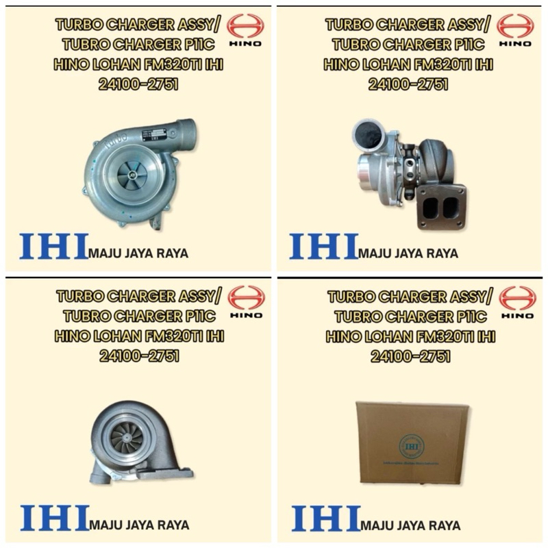 TURBO CHARGER ASSY 24100-2751 TURBO CHARGER P11C HINO LOHAN FM320TI IHI