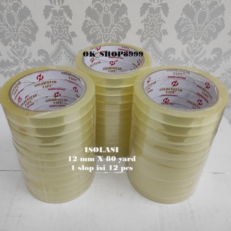 

Solasiban Bening Kecil /Selotip Lakban 1/2 inch Isolasi Golden Star Tape/Nawa Tape Harga Murah 12pcs