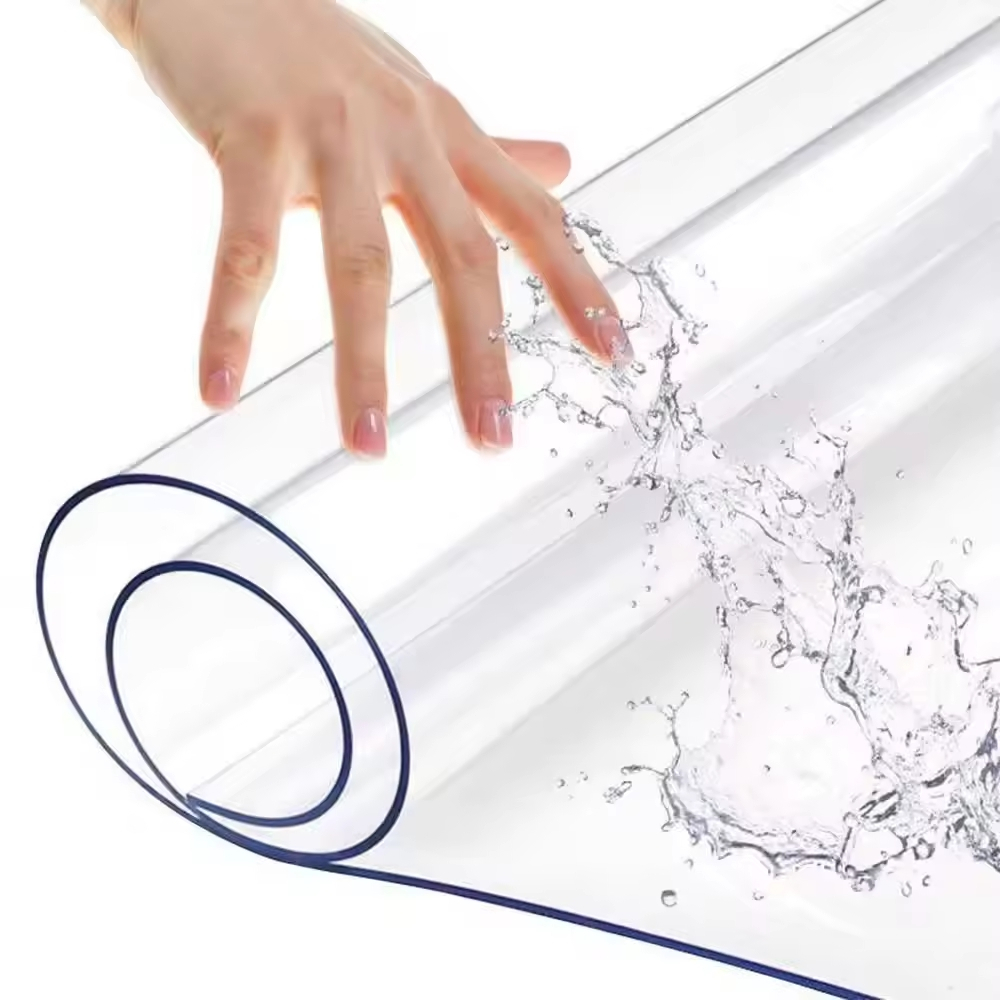 Taplak Meja Transparan Bahan Mika Plastik Taplak Meja Makan PVC Transparan BISA CUSTOM UKURAN -Tebal