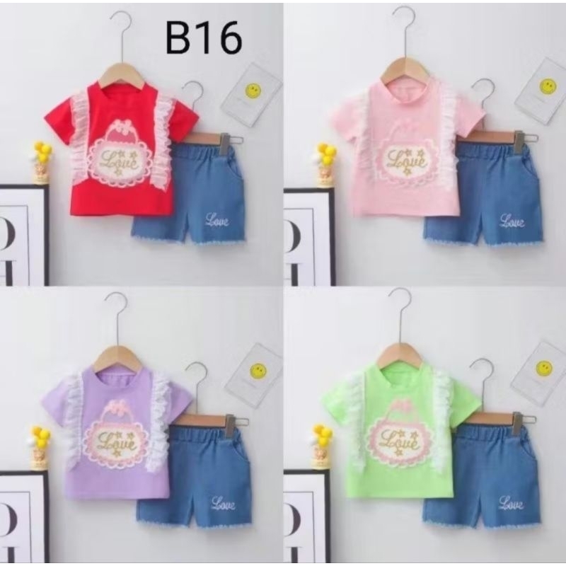 Setelan Anak Perempuan Import Premium 1-4thn Setelan Baju Jalan Anak Terbaru