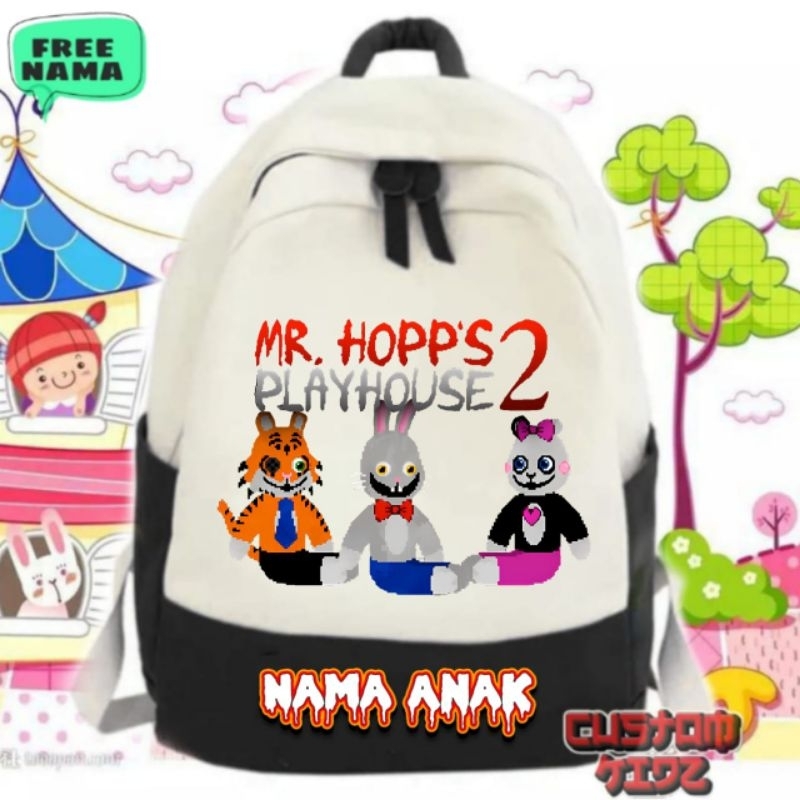 tas sekolah anak TK SD Mr hopps playhose2 free cetak nama anak