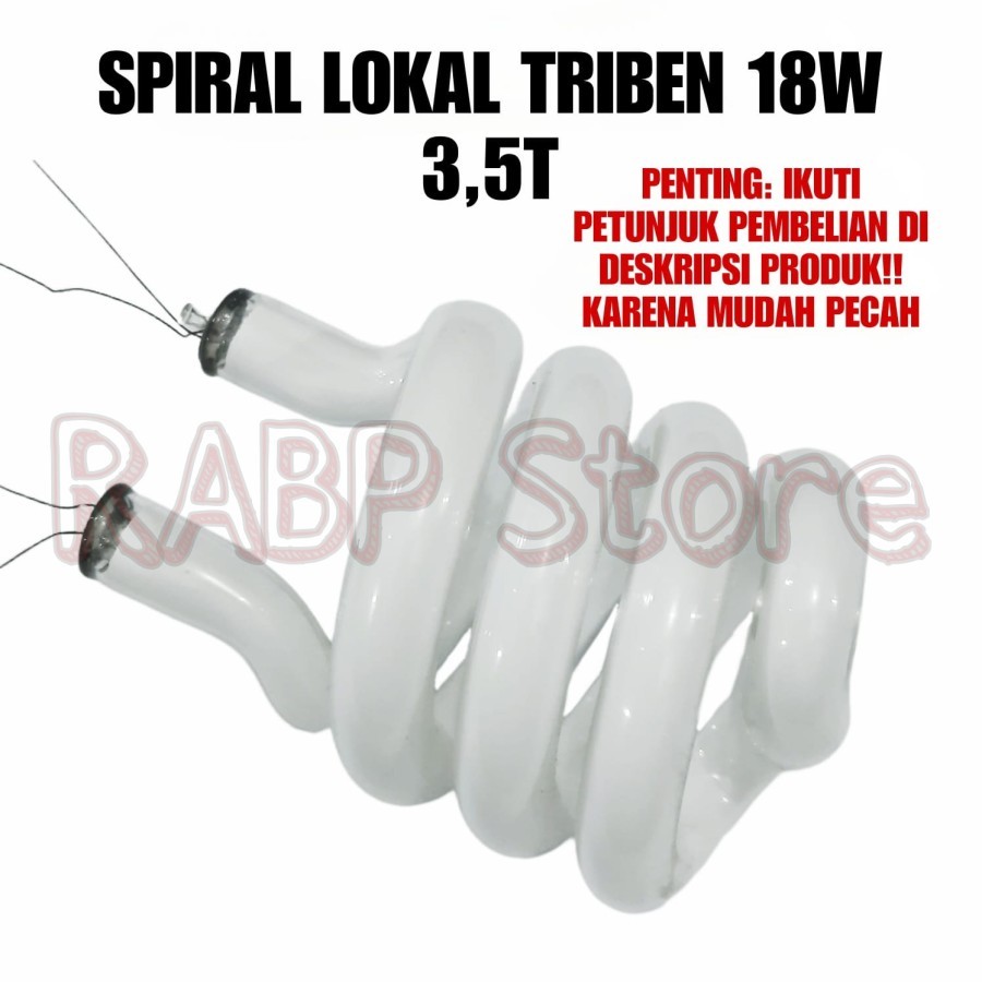 KACA LAMPU SPIRAL LOKAL TRIBEN 18W 3,5T SPIRAL BODONG TRIBENT 18W 3,5T